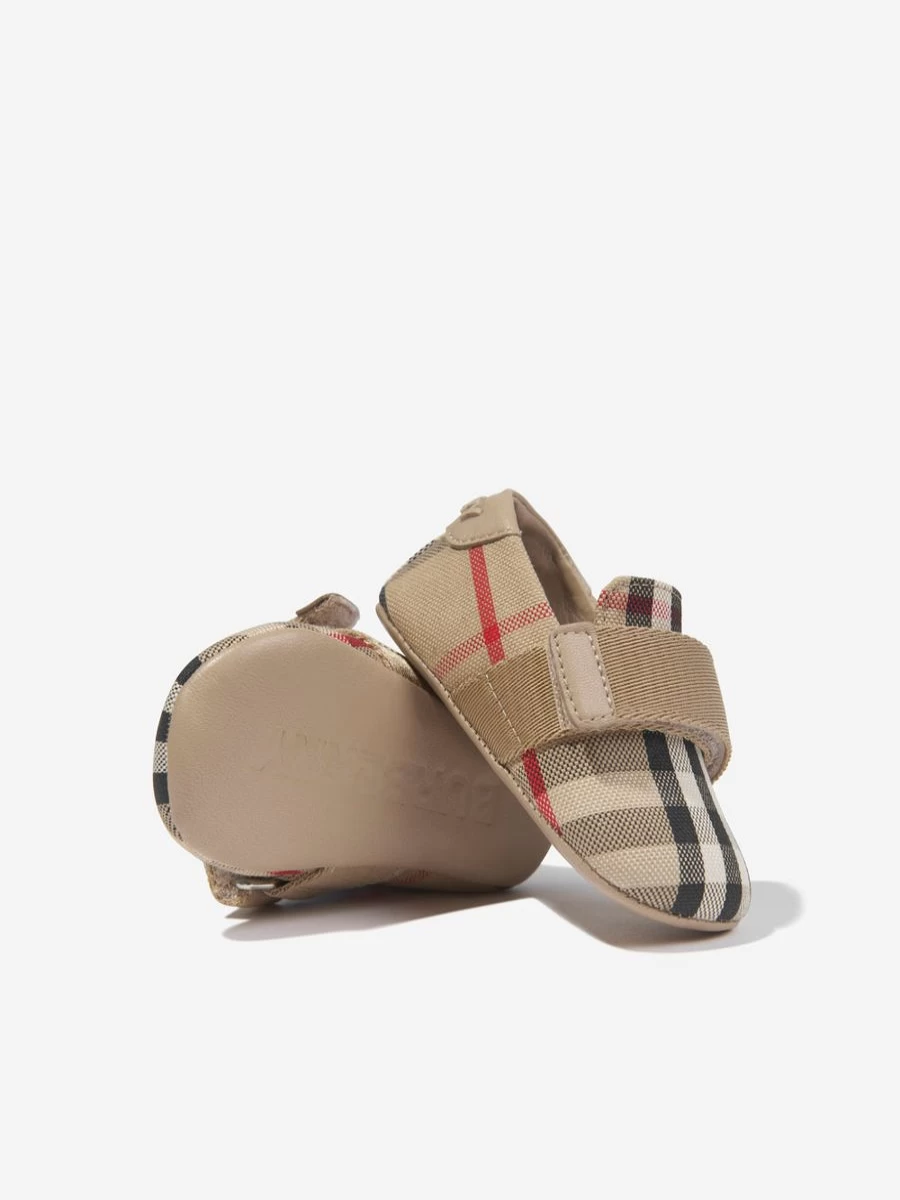 Burberry Kids Baby Pre-Walker Shoes in Classic Beige Check Pattern