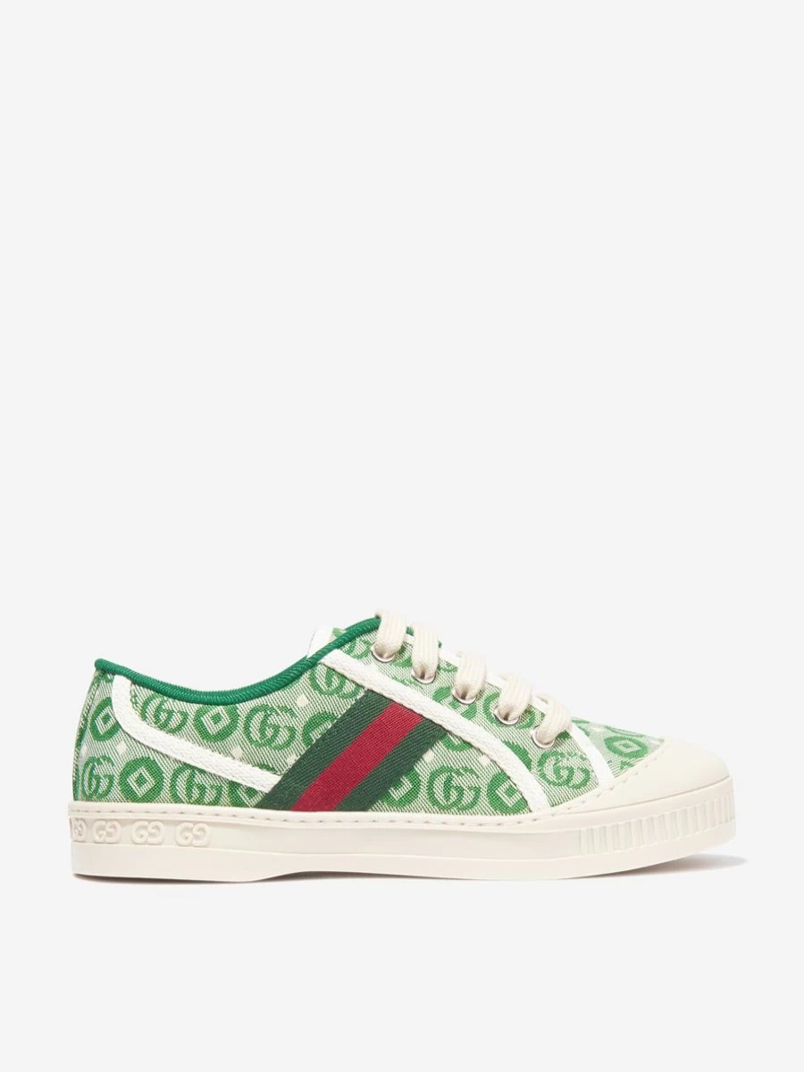 Gucci Kids Girls Green Tennis Shoes for Training and Sports