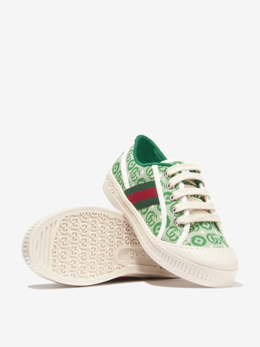 Gucci Kids Girls Green Tennis Shoes for Training and Sports