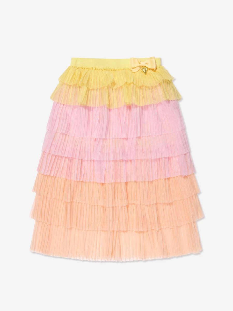 "Angels Face Girls Tiered Pleated Pandora Skirt for Kids - Elegant Ruffled Dress Skirt"