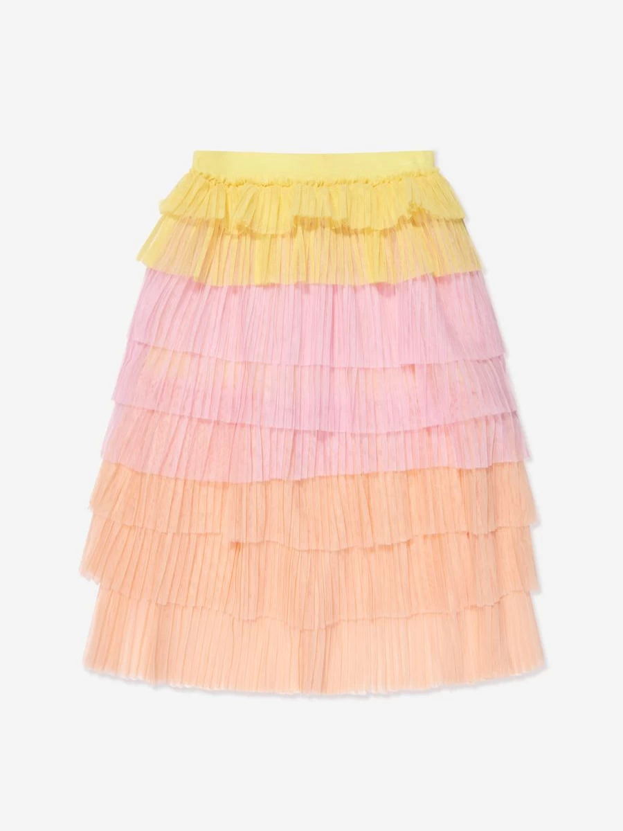 "Angels Face Girls Tiered Pleated Pandora Skirt for Kids - Elegant Ruffled Dress Skirt"