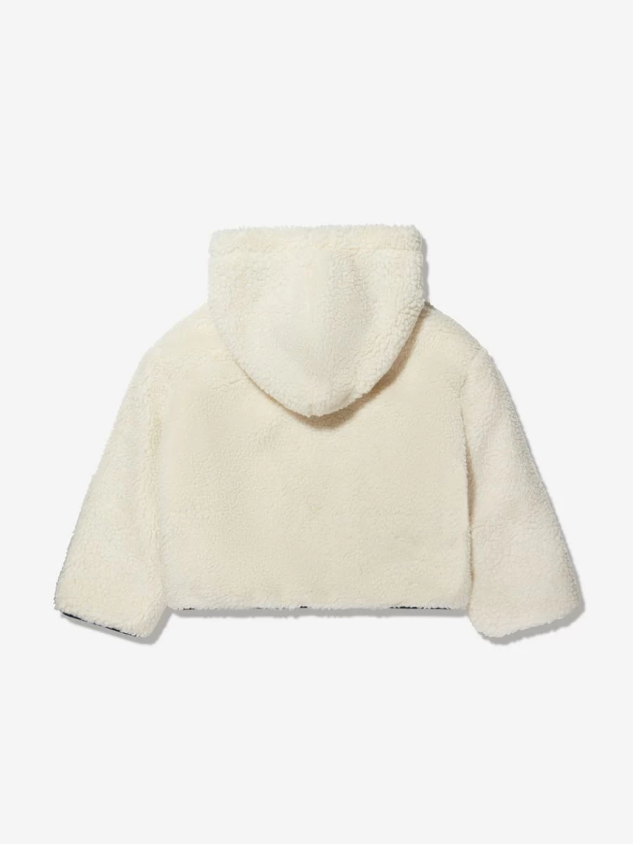 Moschino Kids Boys Ivory Hooded Zip Up Jacket