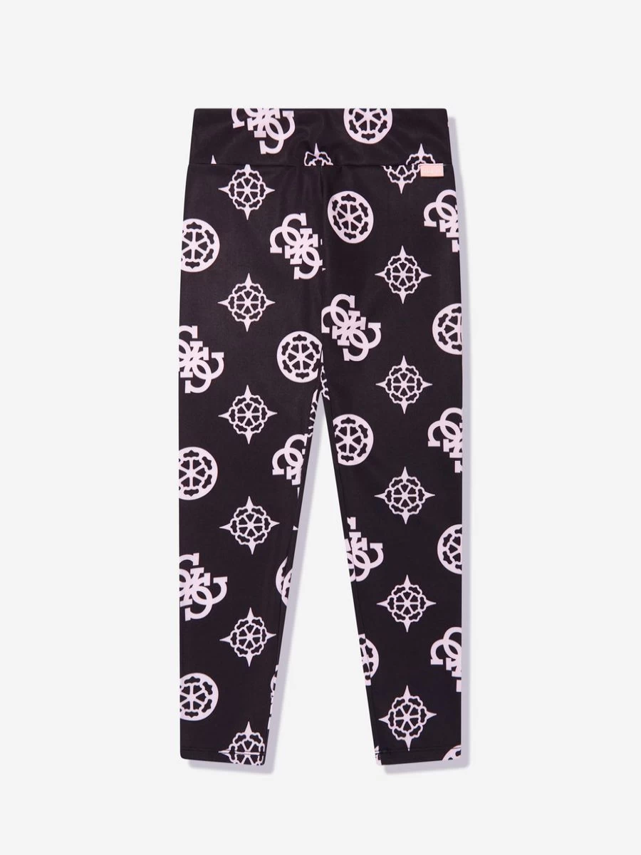 Guess Girls Pink Microfibre Leggings for Kids - Soft & Stretchy Comfort