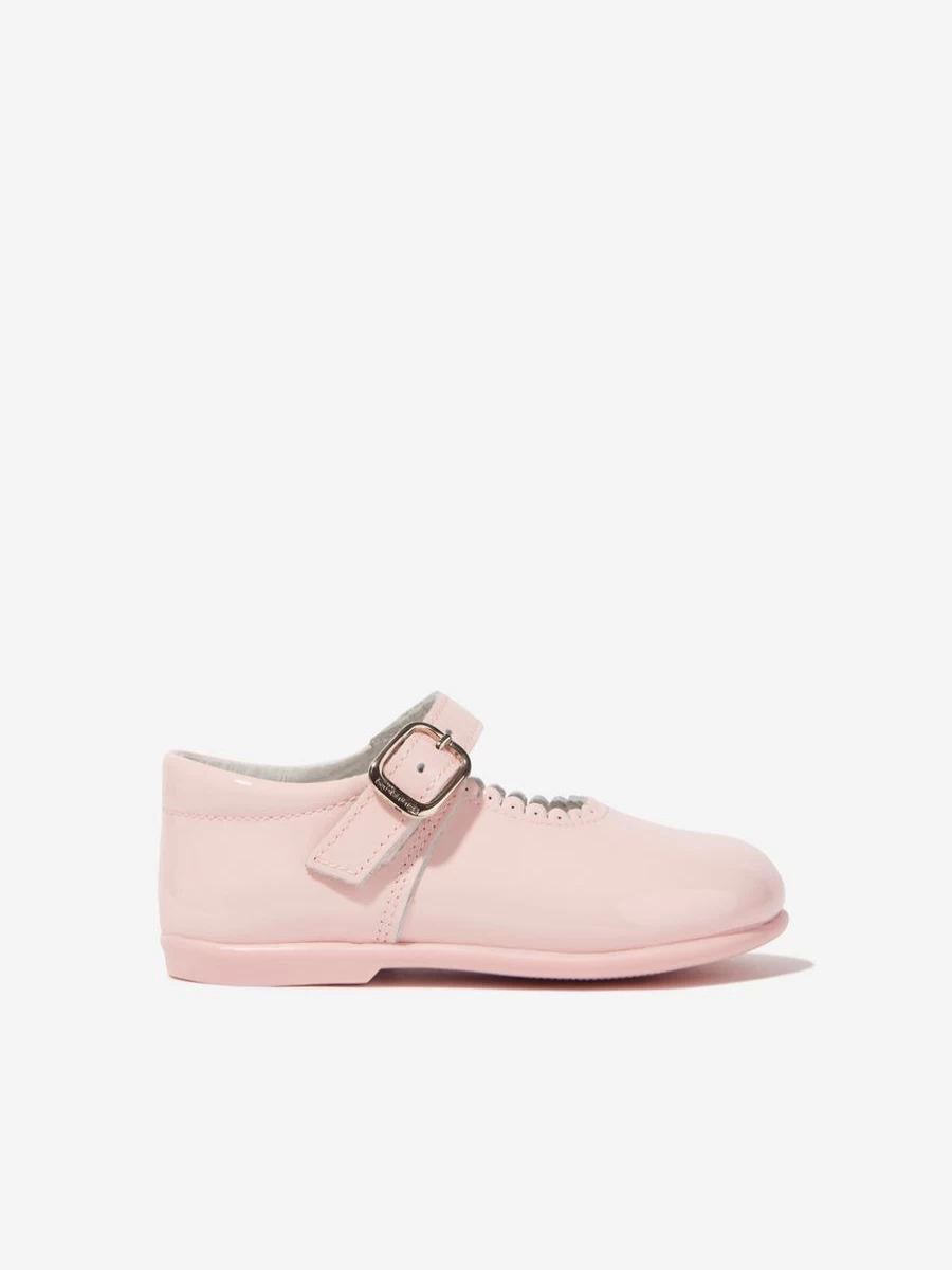 Andanines Baby Girls Mary Jane Shoes - Soft Pink Leather Classic Style for Toddlers