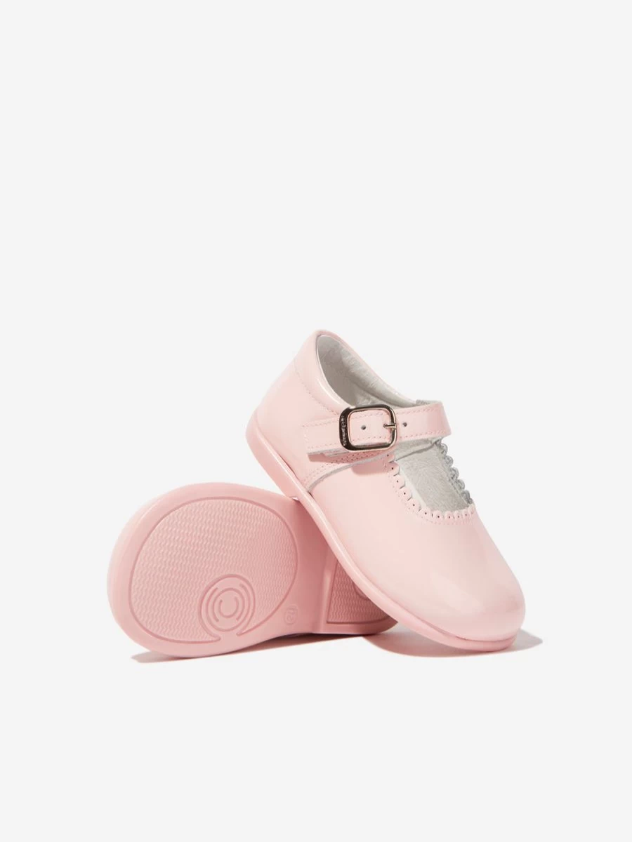 Andanines Baby Girls Mary Jane Shoes - Soft Pink Leather Classic Style for Toddlers