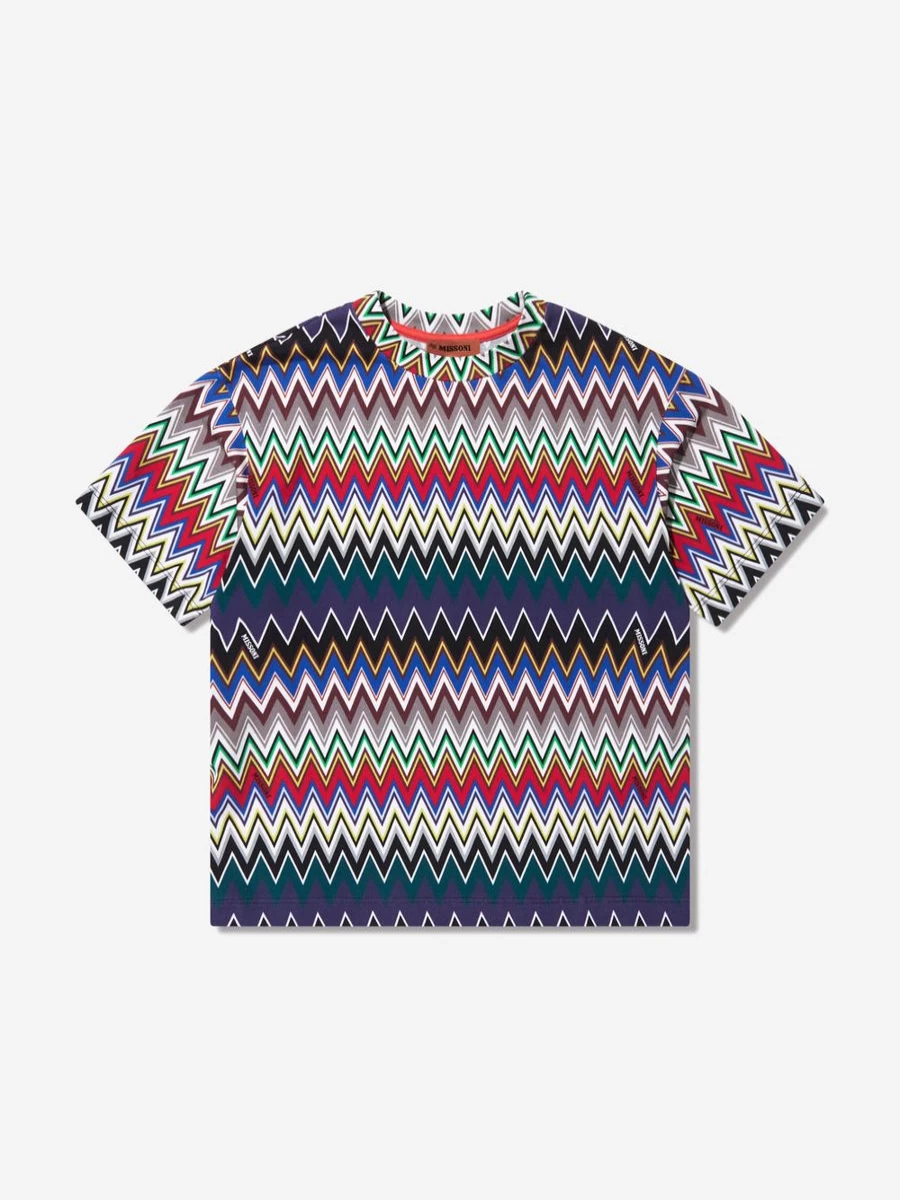 Missoni Teen Boys Multicolor Zigzag Pattern T-Shirt