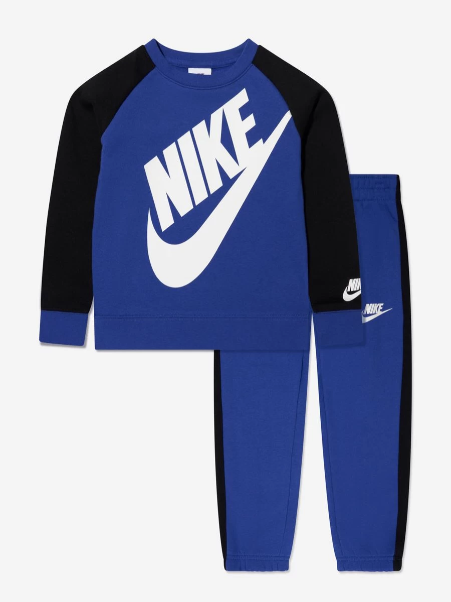 Nike Baby Boys' Oversized Futura Blue Tracksuit Crew Set