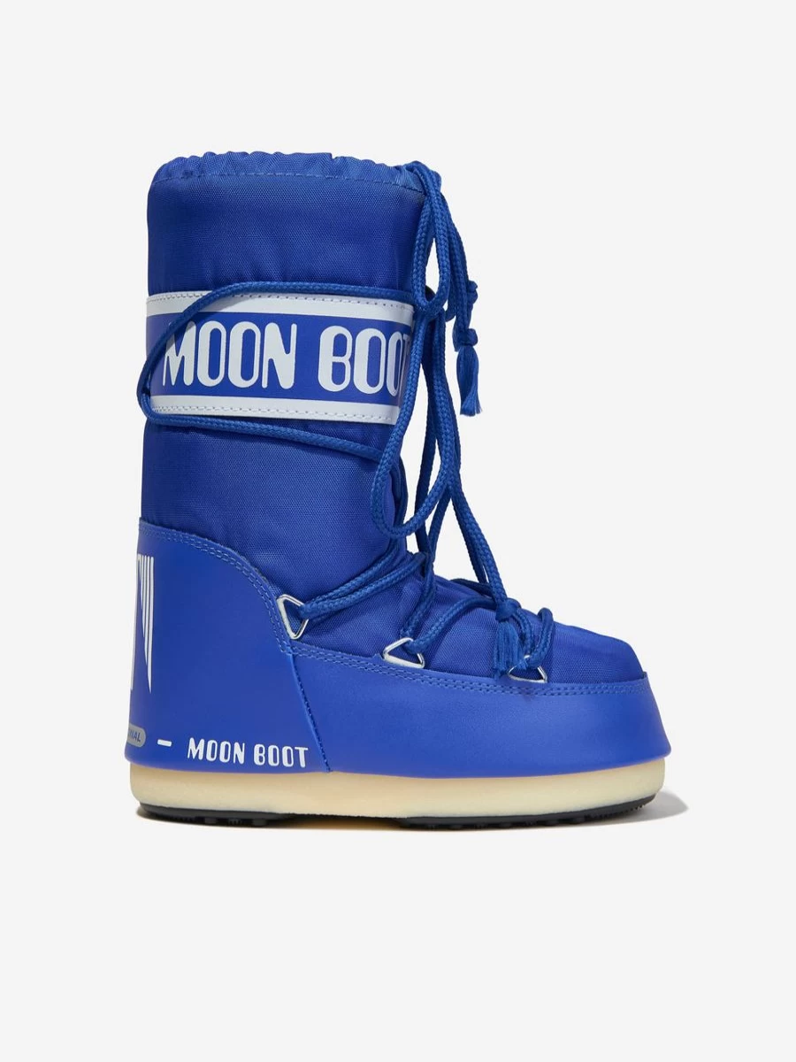 Moon Boot Boys' Blue Nylon Snow Boots - Kids Icon Winter Footwear