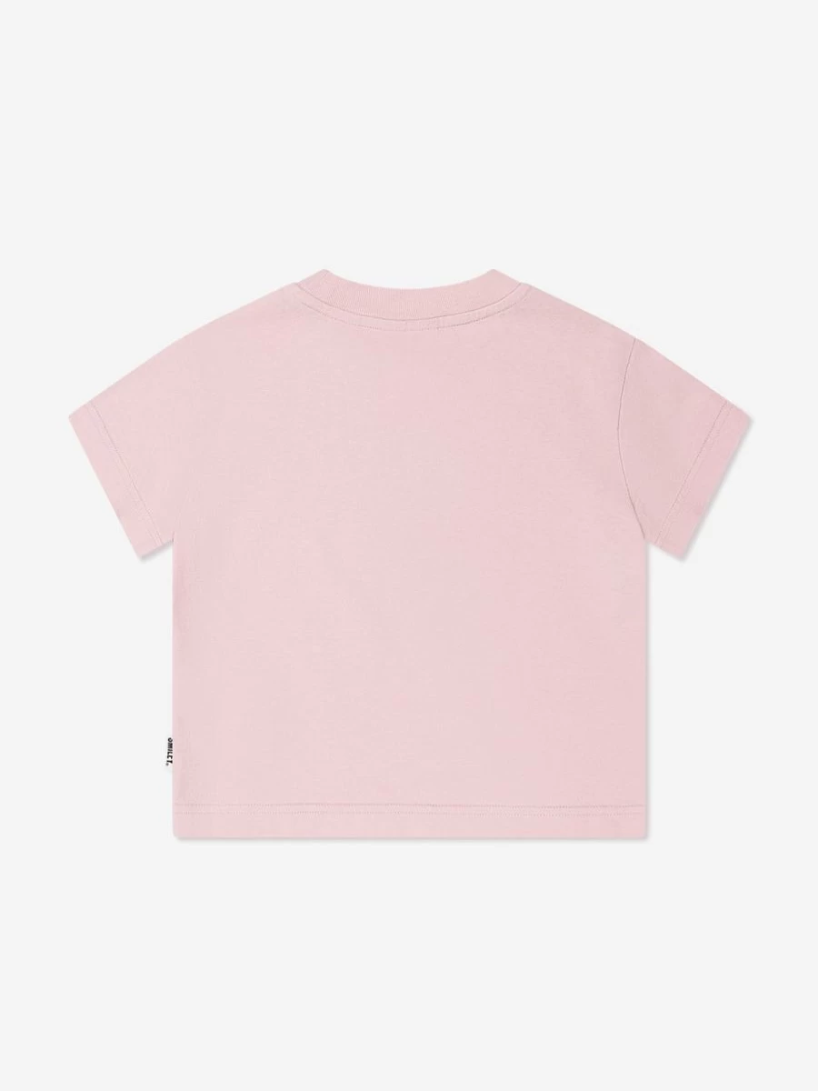 Palm Angels Girls Pink Smiley Bear Graphic T-Shirt