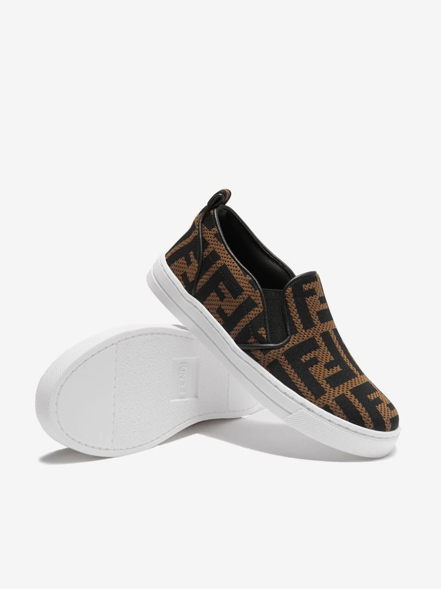 Fendi Kids Teen FF Logo Slip-On Sneakers | Stylish Unisex Trainers for Youth