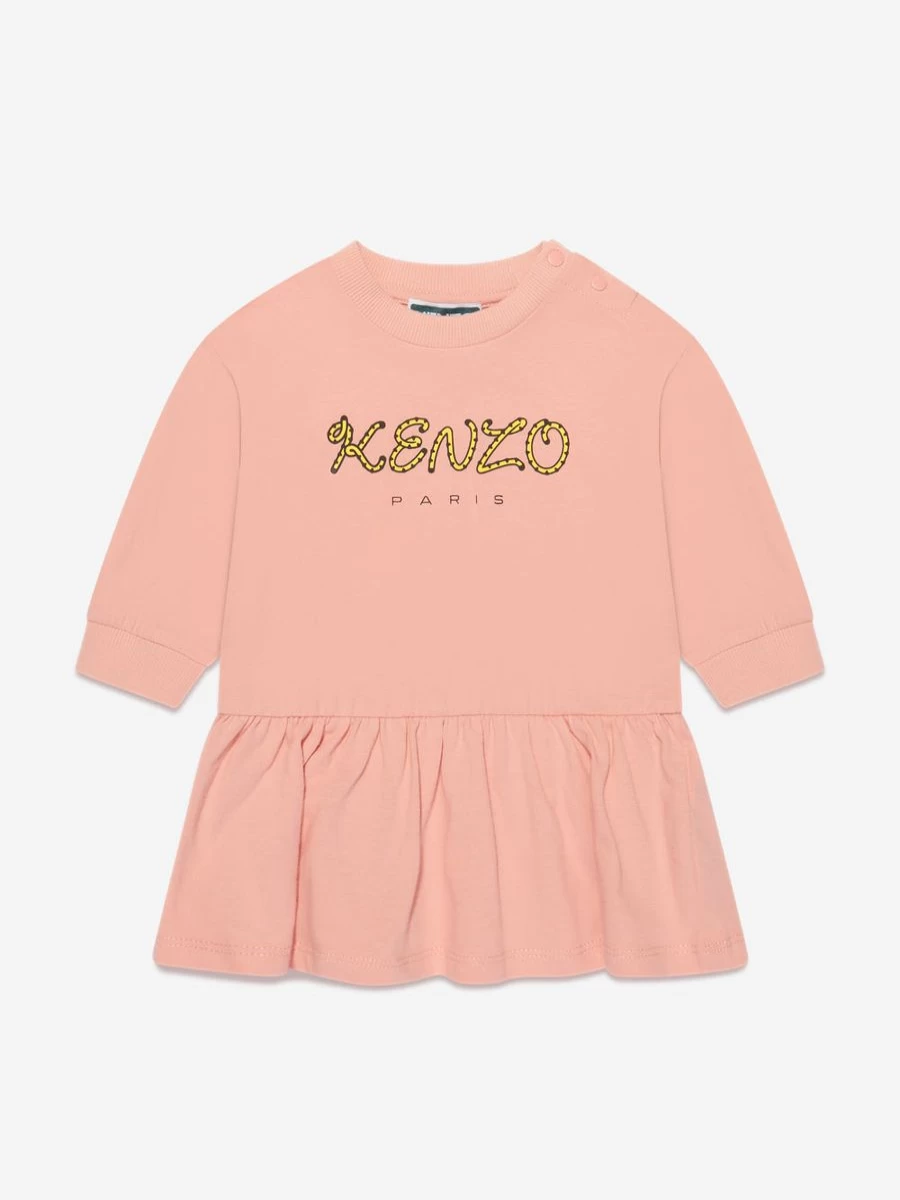 KENZO KIDS Baby Girls Pink Logo Jersey Dress