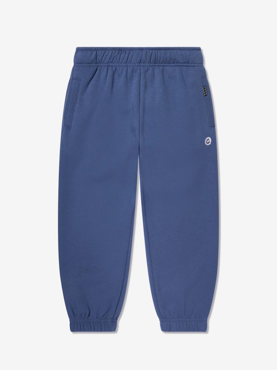 Molo Boys' Blue Logo Joggers - Comfortable Casual Pants for Kids
