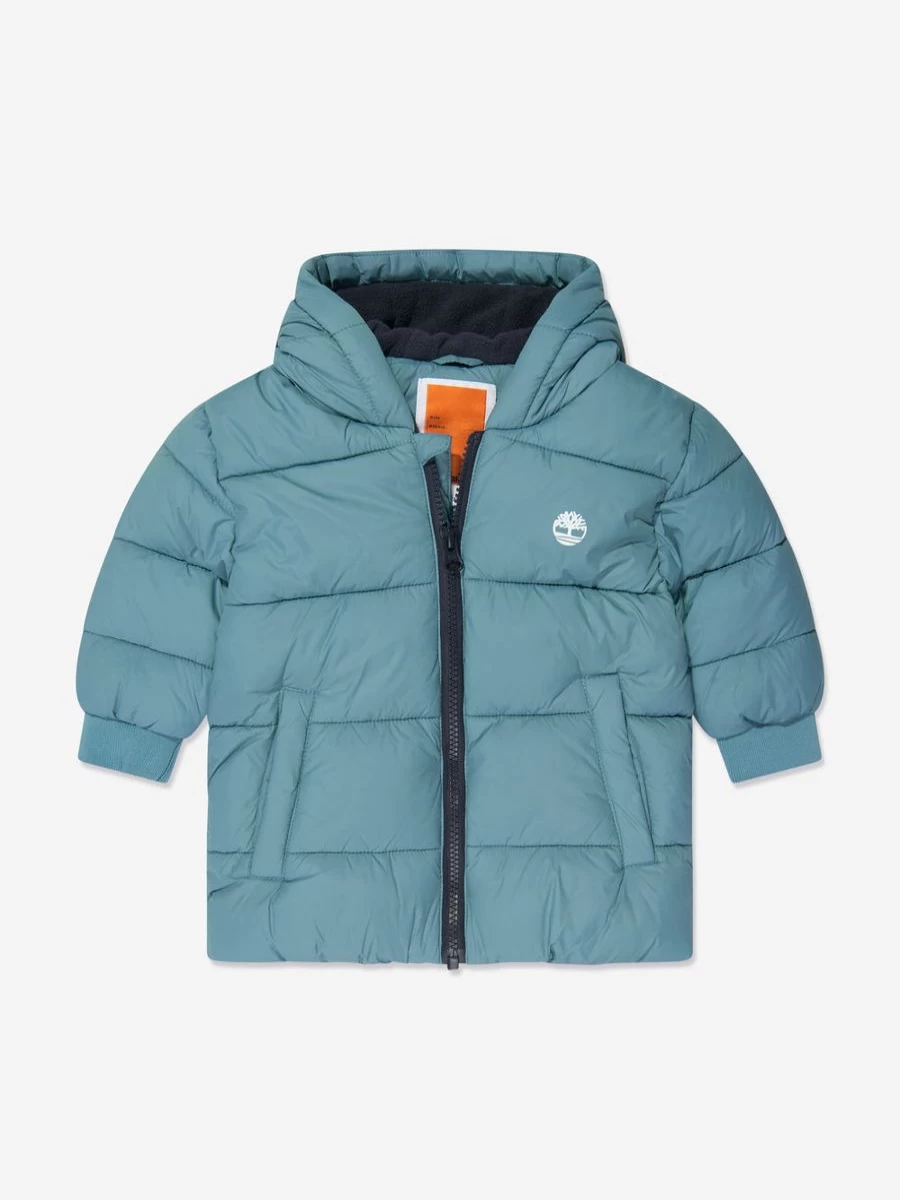 Timberland Boys' Blue Puffer Jacket – Warm Winter Coat for Toddlers & Kids