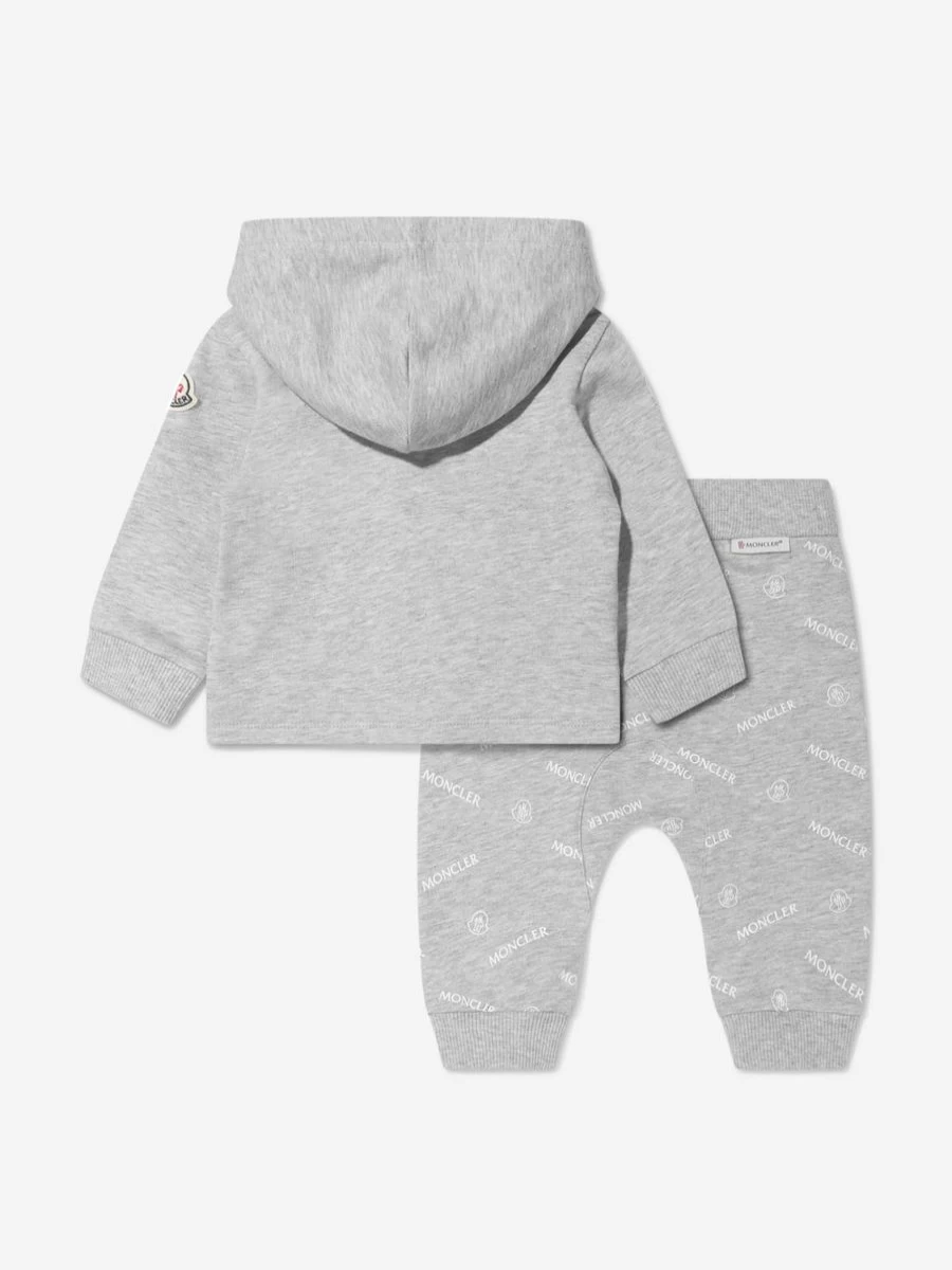 Moncler Enfant Baby Girl Grey Logo Tracksuit - Stylish & Comfortable Outfit