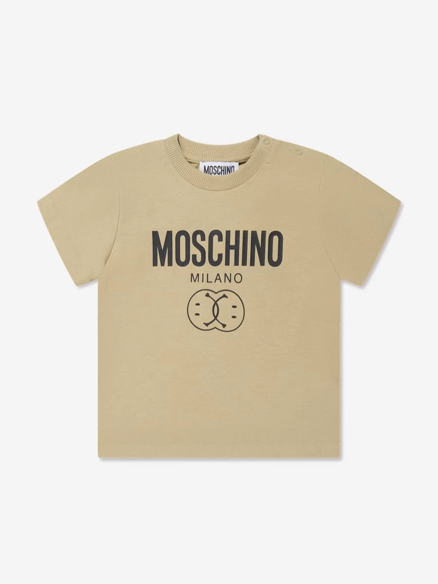 Moschino Kids Baby Boys Brown Milano Logo Cotton T-Shirt