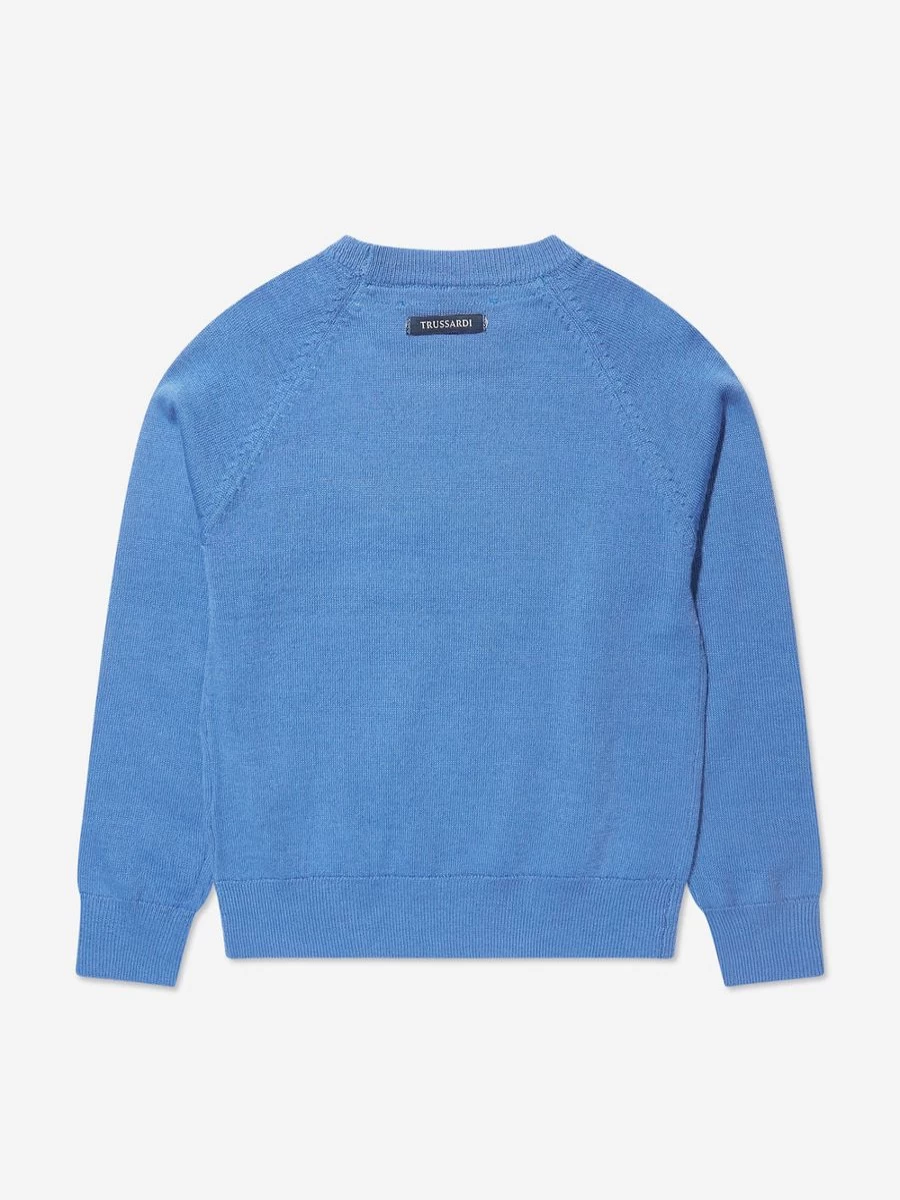 Trussardi Boys Blue Hershel Sweatshirt - Casual Cotton Pullover for Kids