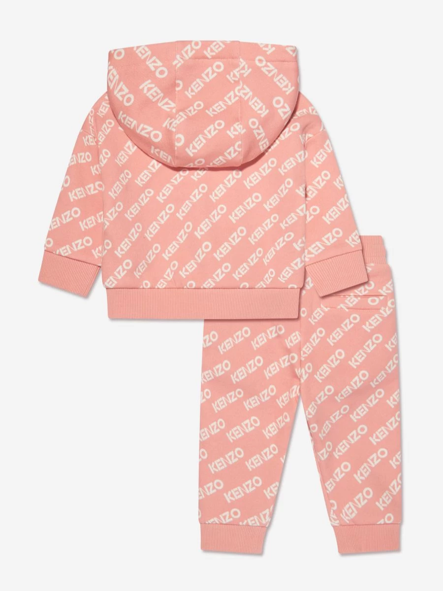 KENZO KIDS Baby Girls Pink Logo Tracksuit - Stylish Comfort for Toddlers