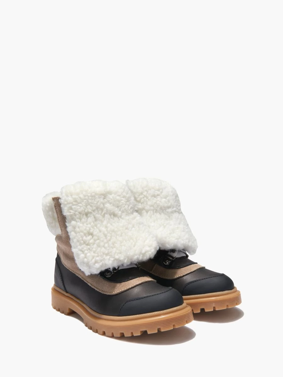 Moncler Enfant Boys Leather Fleece Lined Winter Boots
