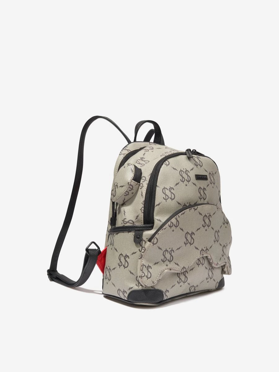 Sprayground Girls' Double Money Savage Backpack in Grey - Kids' Stylish School Bag
