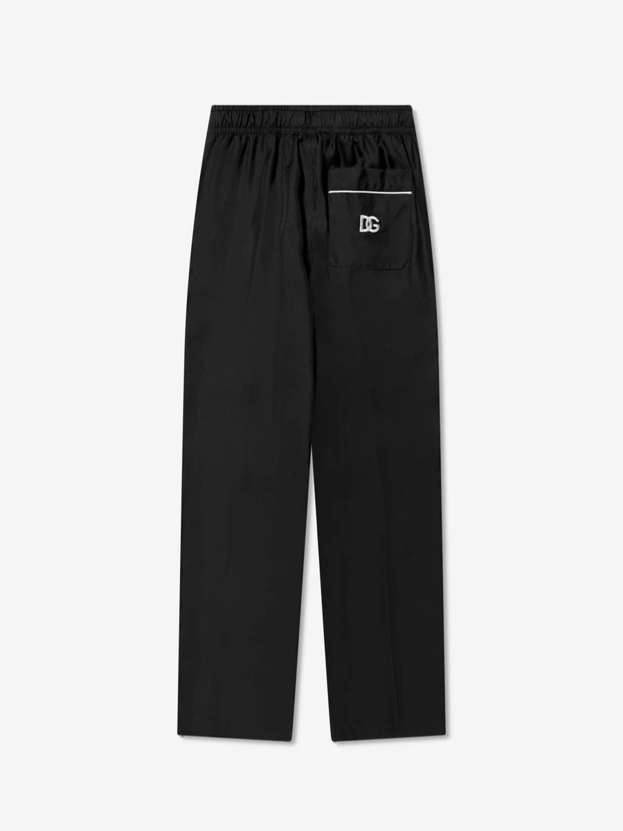 Dolce & Gabbana Kids Boys Black Silk Pyjama Pants | Luxury Boys' Sleepwear