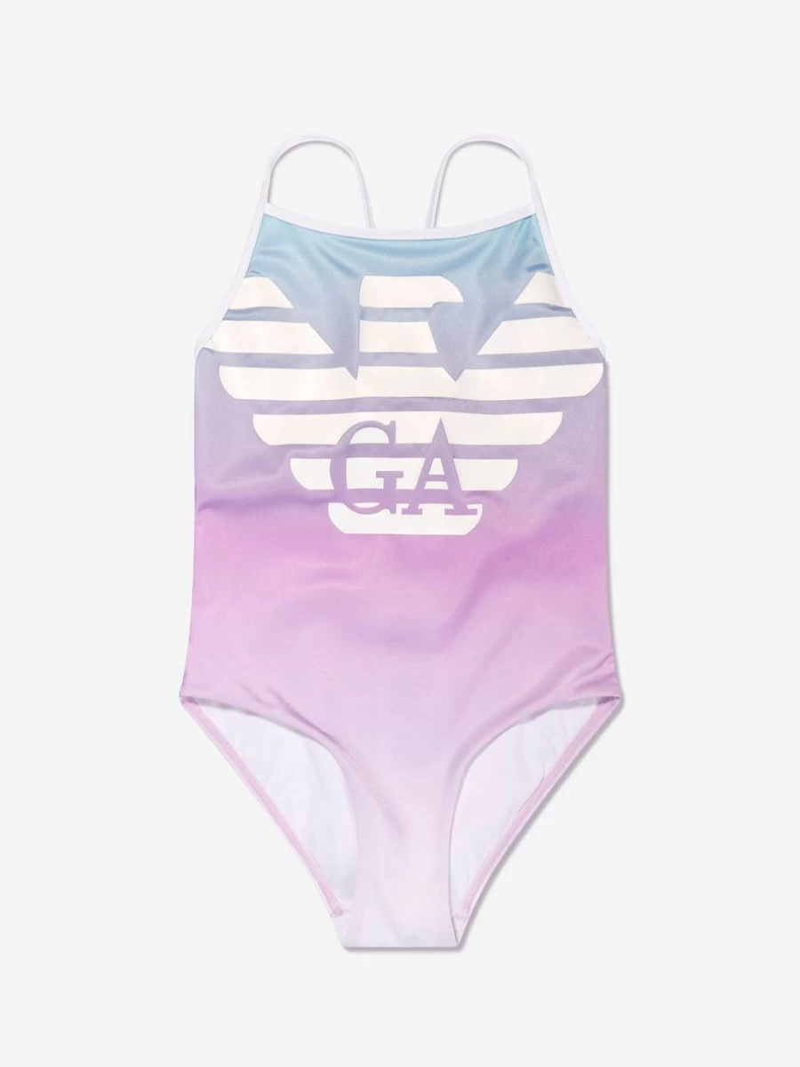 Emporio Armani Girls Pink Logo Swimsuit - Stylish Swimwear for Kids