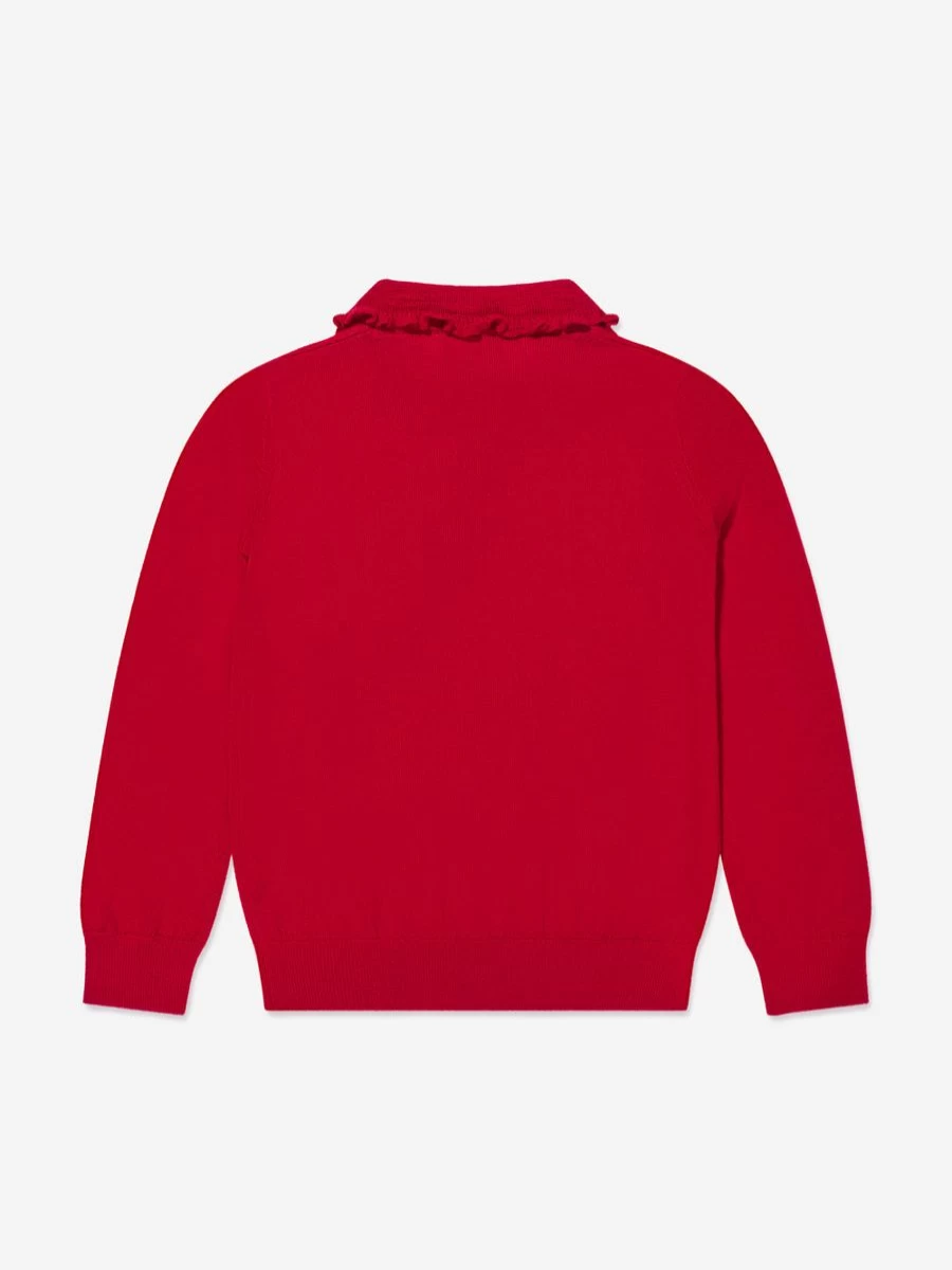 Bonpoint Girls Brynja Red Wool Jumper - Premium Knit Sweater for Girls