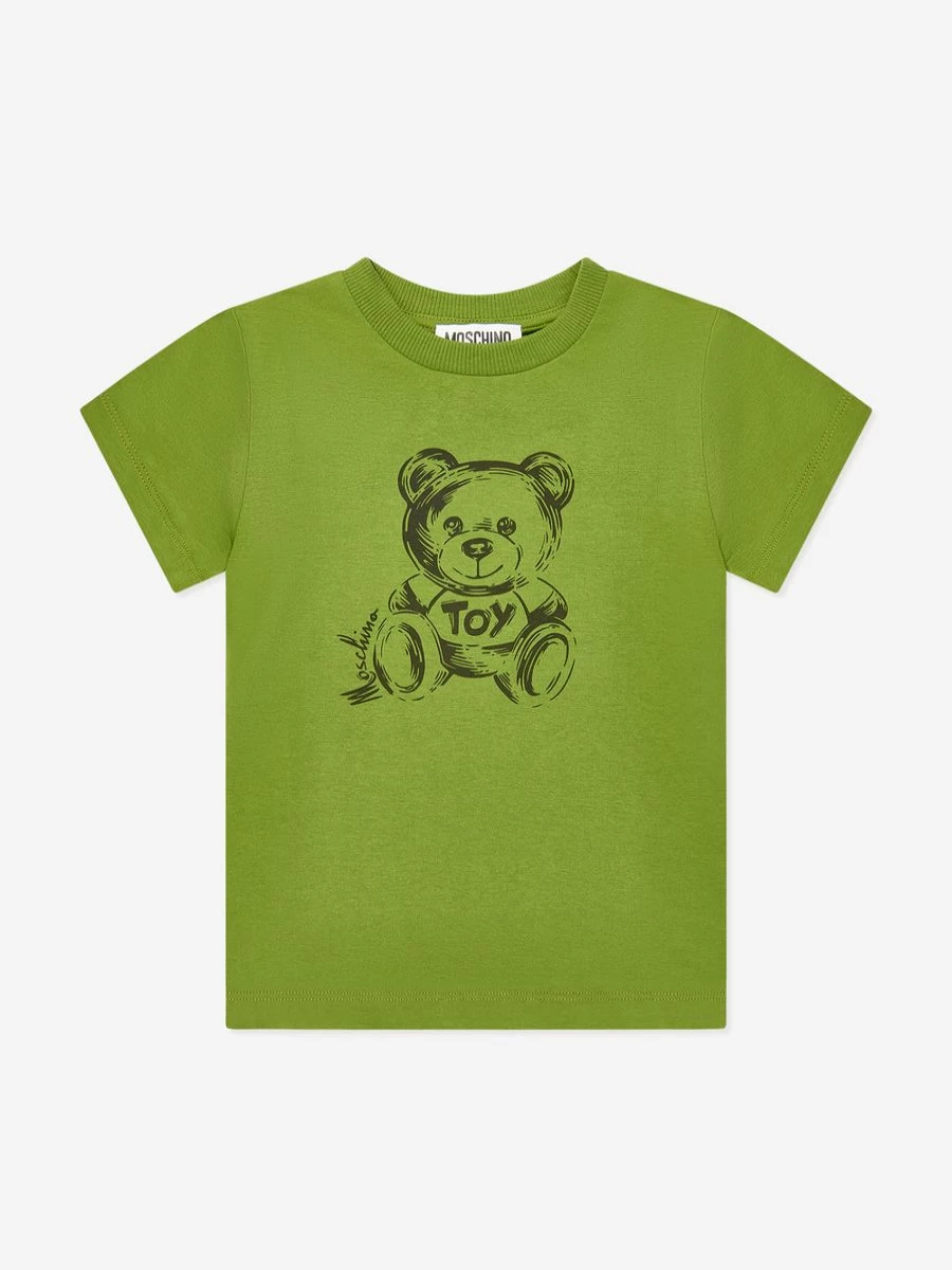 Moschino Kids Boys Green Teddy Bear Graphic T-Shirt