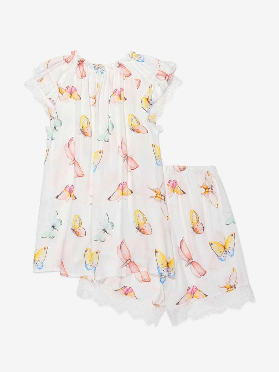 Amiki Girls' Butterfly Print Adelia Pyjamas - Soft Cotton Kids Pajamas
