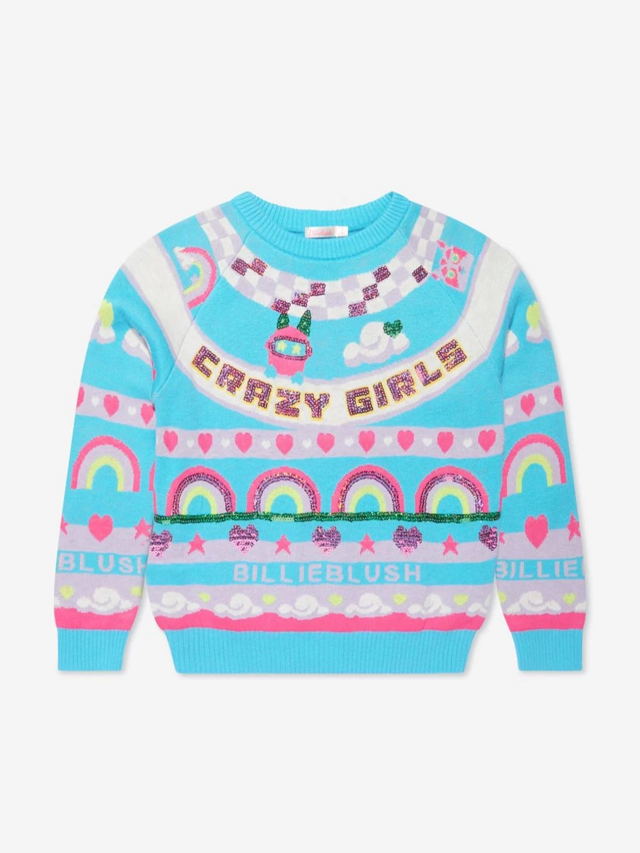 "Billieblush Teen Girls Blue Embellished Knitted Jumper"