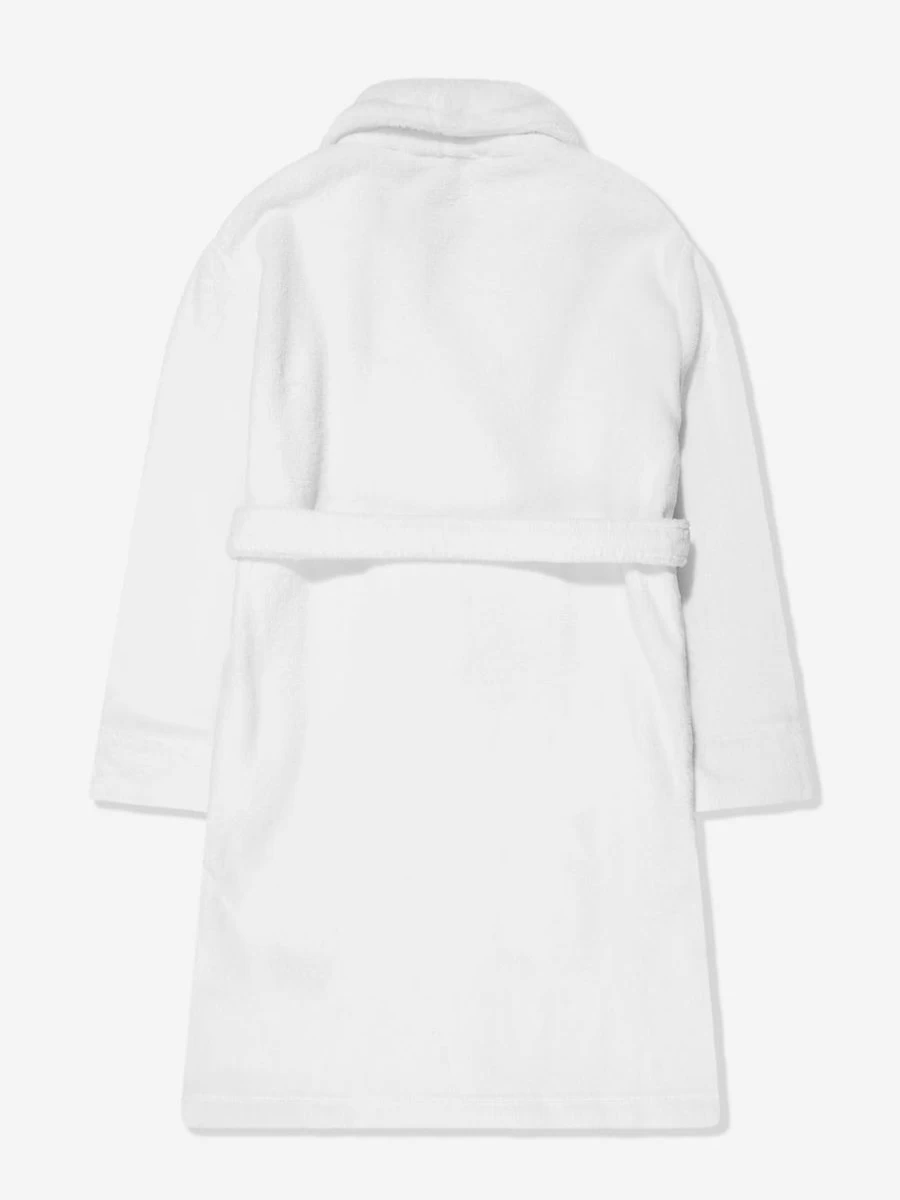 Ralph Lauren Kids Boys' White Bear Patch Bathrobe - Cozy Hooded Robe for Boys