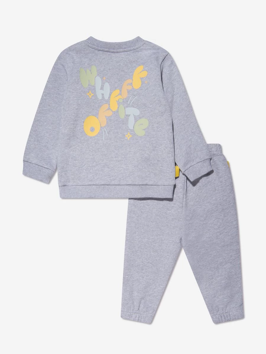 Off-White Baby Boys Grey Funny Tracksuit - Stylish & Comfortable Outfit