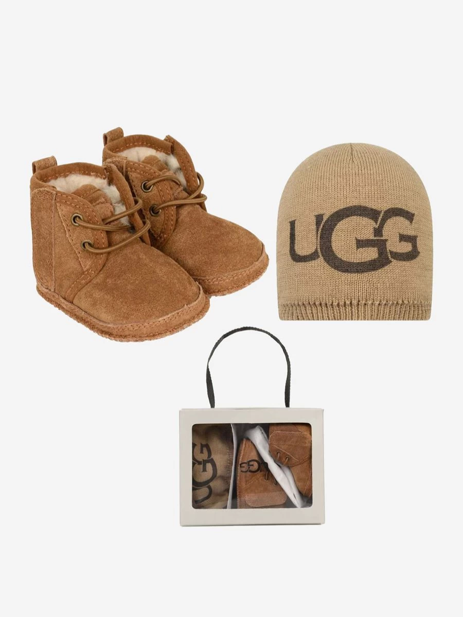 UGG Girls' Neumel Booties and Beanie Gift Set | Baby Winter Outfit by Childsplay Clothing
