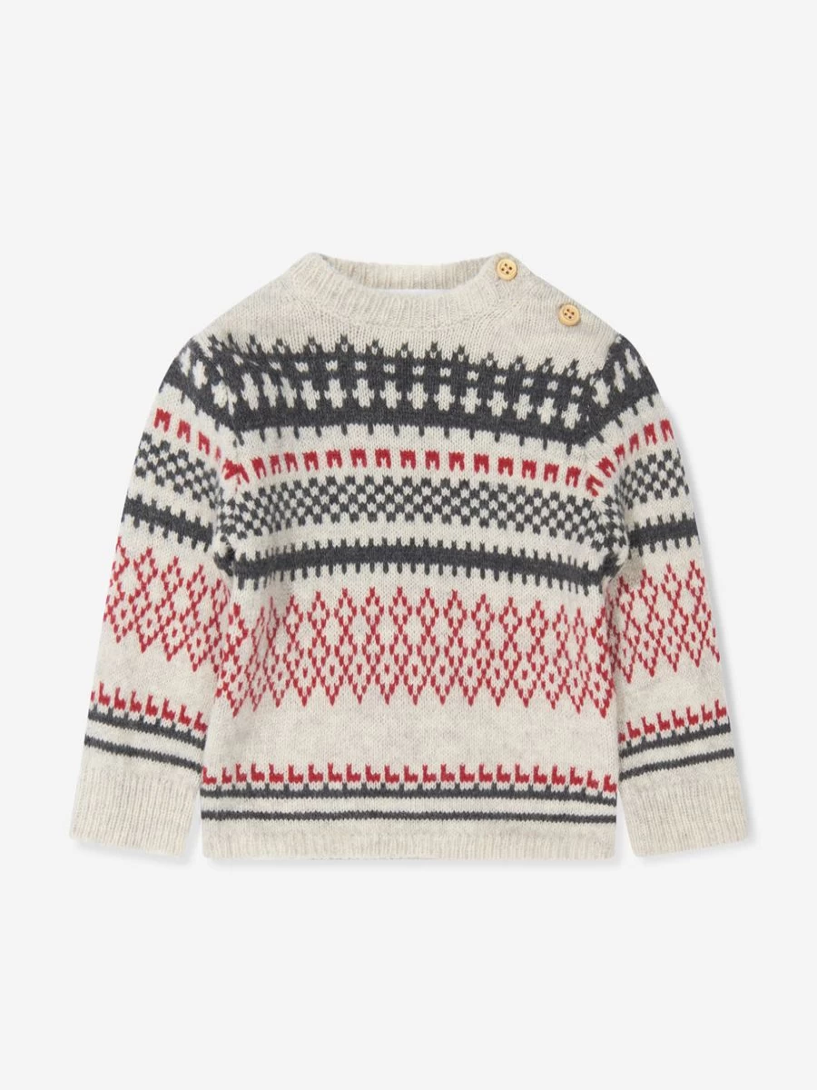 Bonpoint Baby Girls Grey Wool Berthilie Jumper - Premium Knitwear for Infants