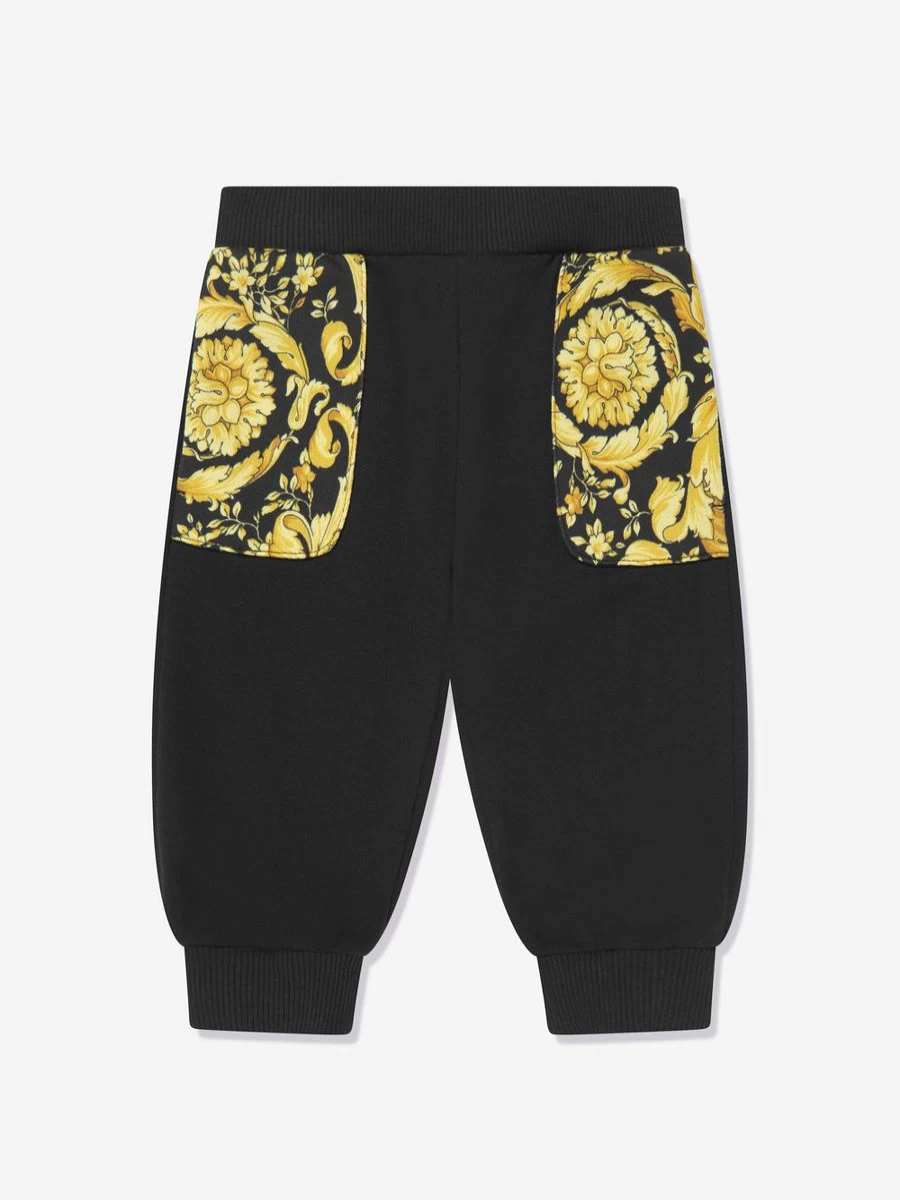 Versace Baby Barocco Black Joggers for Infants
