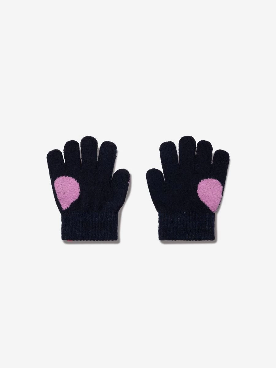 Billieblush Navy Knitted Gloves for Girls - Warm Winter Fashion Accessories