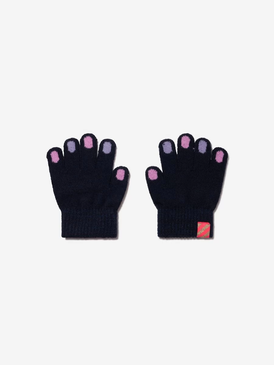 Billieblush Navy Knitted Gloves for Girls - Warm Winter Fashion Accessories