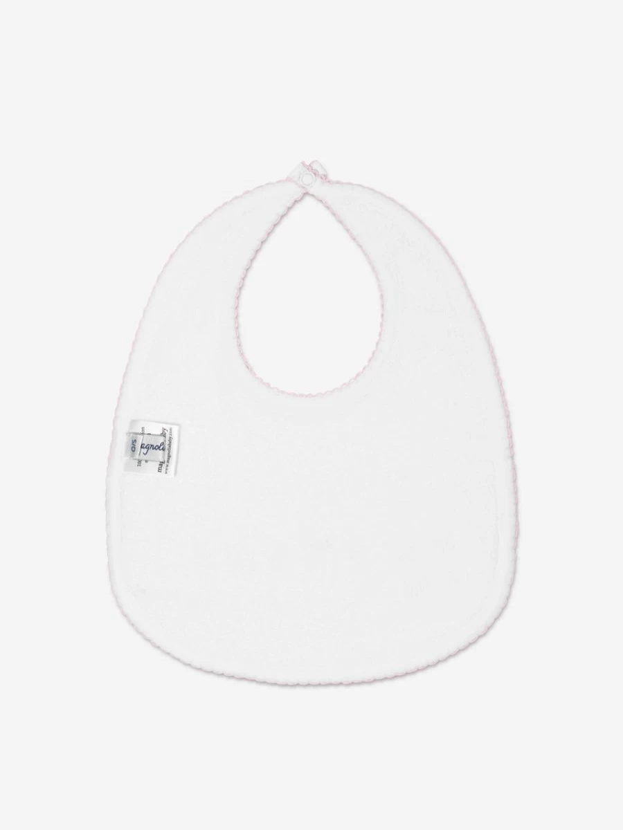 Magnolia Baby Girls White Smocked Bib - Soft & Stylish Feeding Bib for Infants
