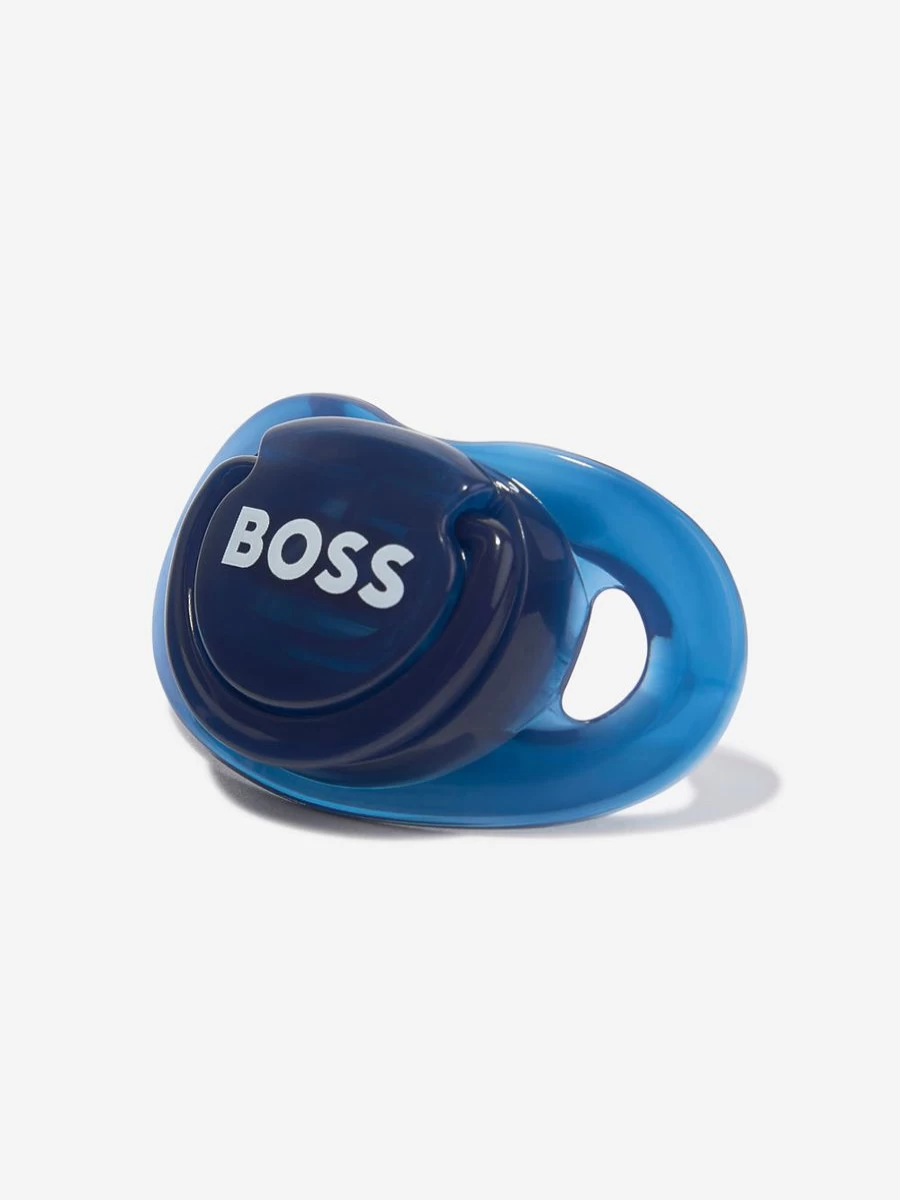 BOSS Baby Navy Logo Print Pacifier - Stylish & Comfortable Infant Soother
