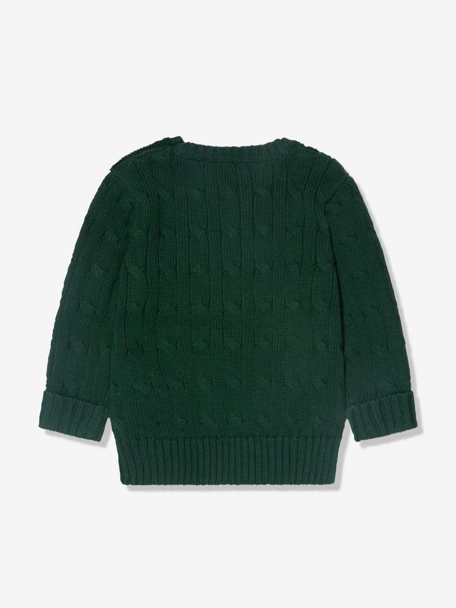 Ralph Lauren Kids Baby Boys Green Cable Knit Sweater Jumper