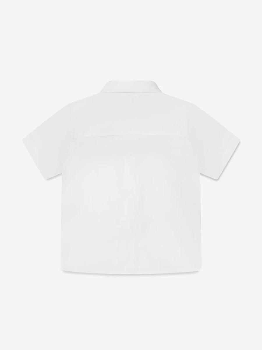 Burberry Kids Baby Boys White Mini Owen Shirt - Classic Cotton Dress Shirt for Toddlers