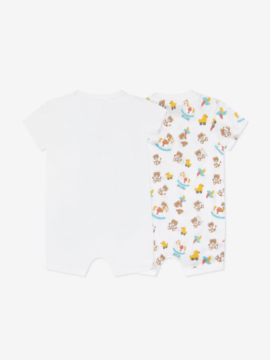 Moschino Kids Ivory Baby Romper Gift Set for Newborns and Infants