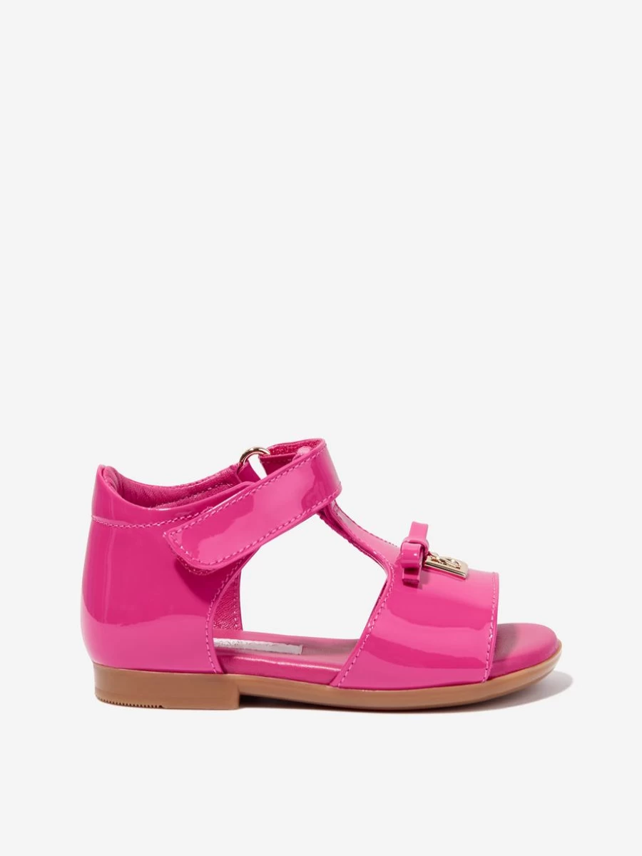 Dolce & Gabbana Kids Baby Girls Pink Patent Leather Sandals | Childsplay Clothing