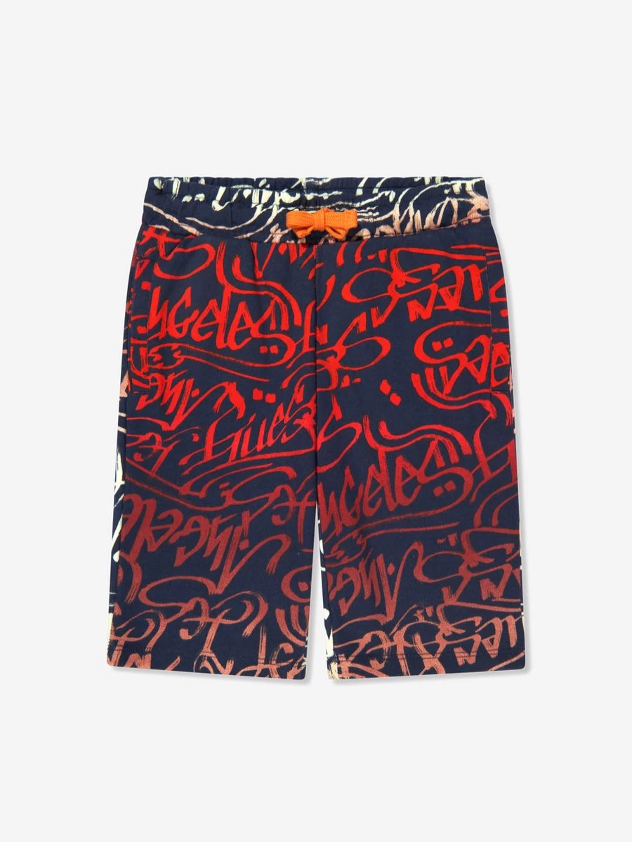 Guess Boys' Multicolor Logo Print Casual Shorts for Kids