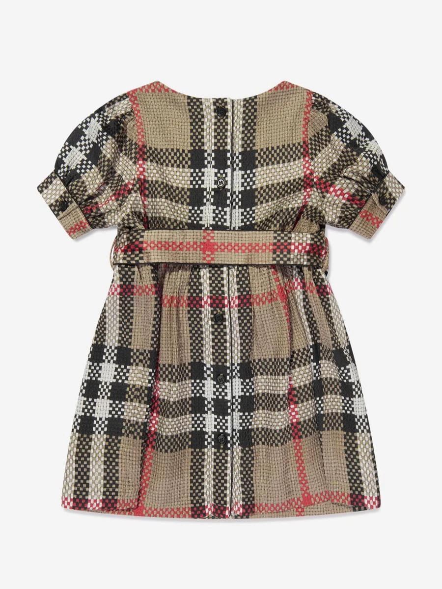 Burberry Kids Baby Girls Mini Marva Check Dress in Archive Beige - Classic Plaid Design