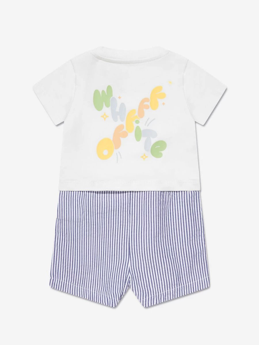 Off-White Baby Boys' Funny Mix White Romper - Trendy Infant Bodysuit