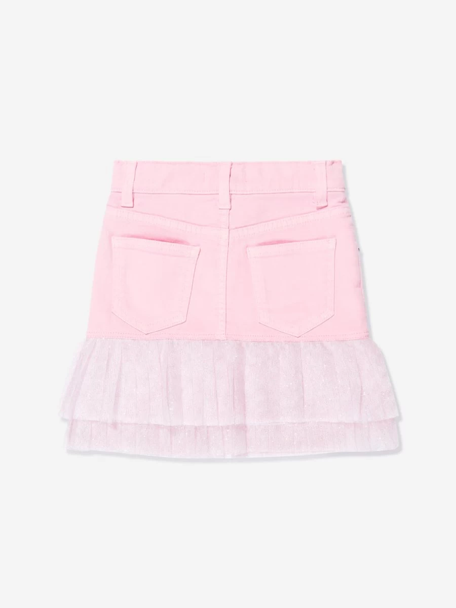 Balmain Girls Pink Pleated Hem Skirt - Elegant & Stylish
