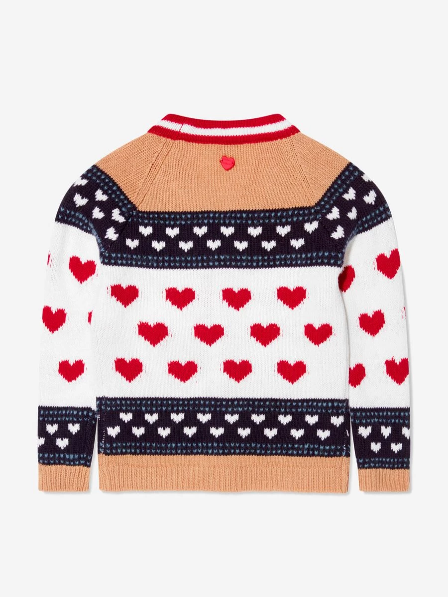 Monnalisa Girls Jacquard Knitted Cardigan - Elegant Kids Sweater | Childsplay Clothing