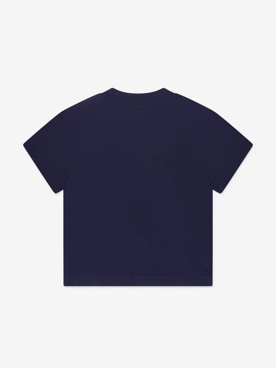 Palm Angels Boys Navy Flames Graphic Regular Fit T-Shirt