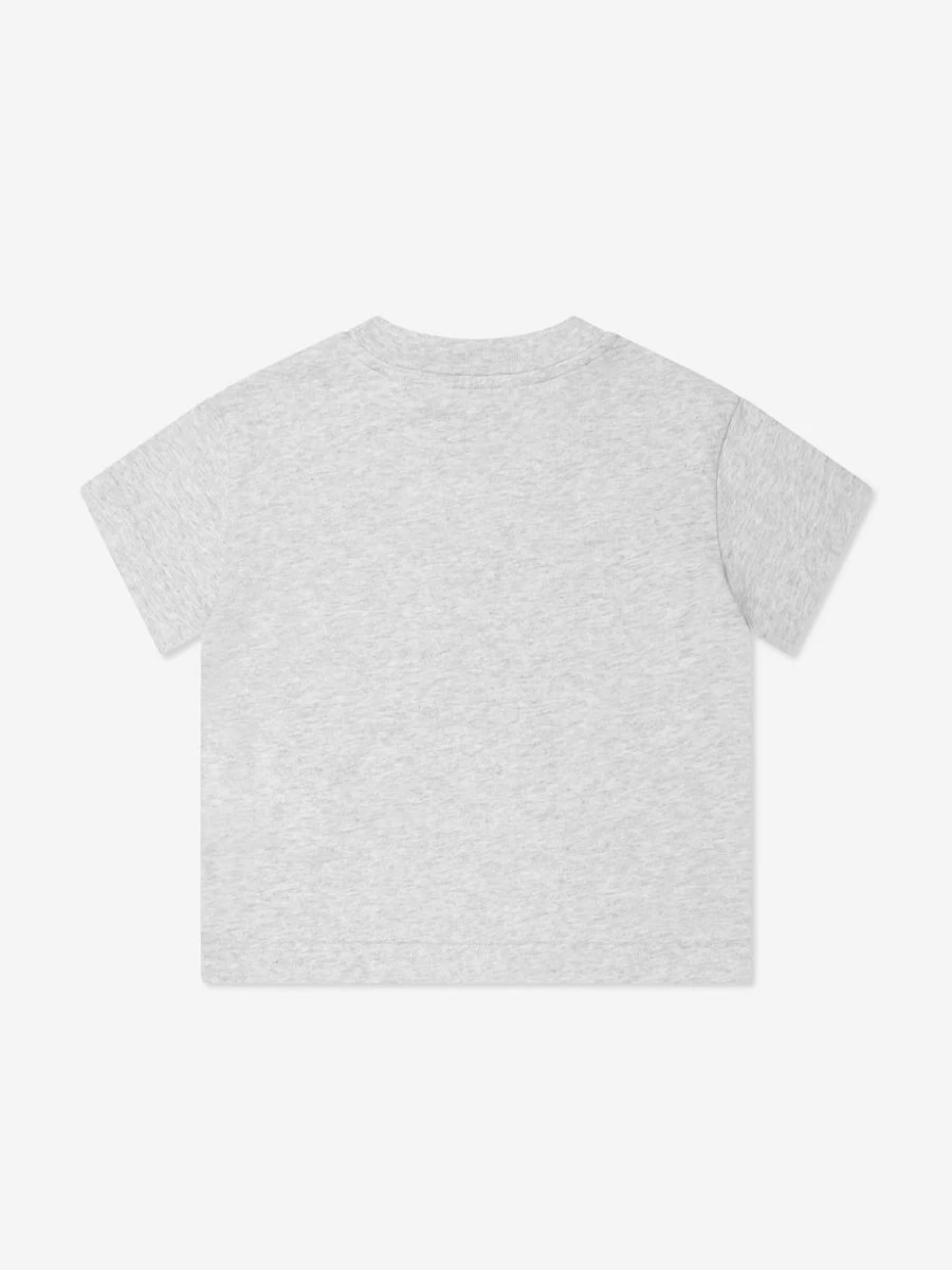 Palm Angels Teen Girls Grey Flames Logo T-Shirt
