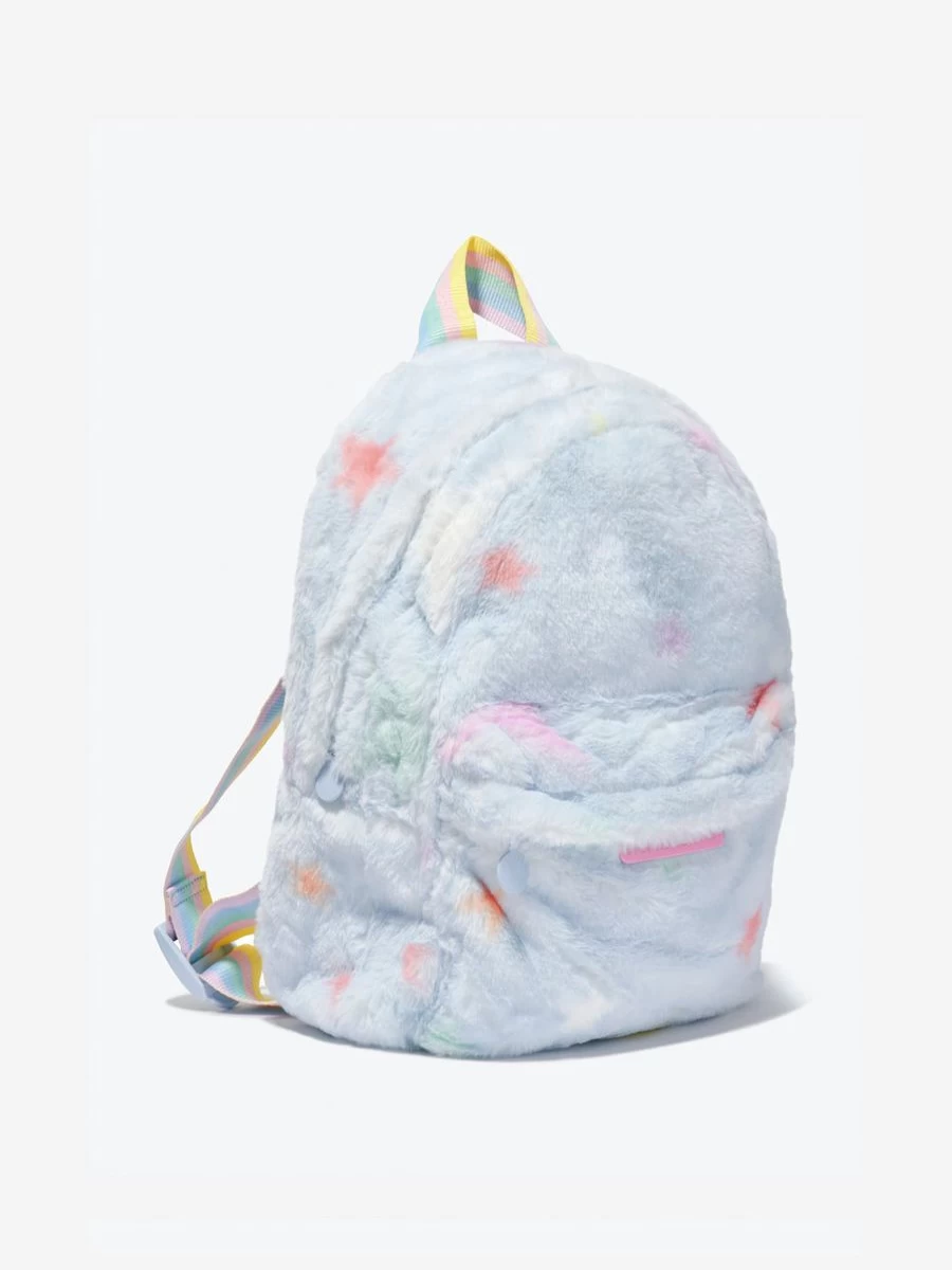 Stella McCartney Kids Blue Faux Fur Backpack for Girls - Stylish & Soft Designer School Bag